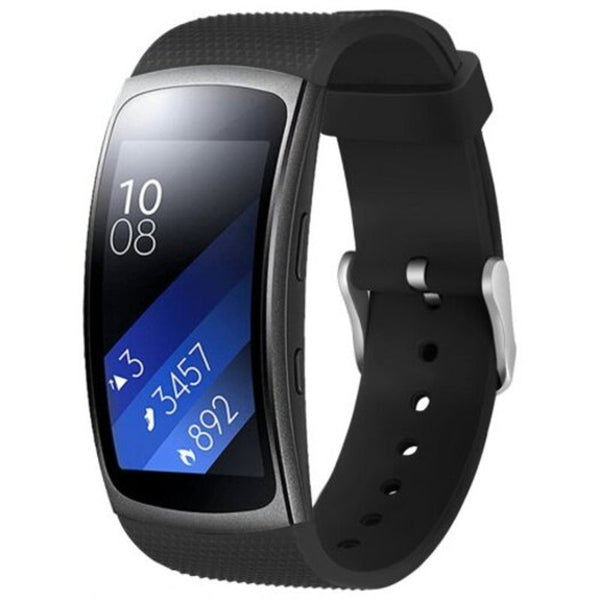 Silicone Replacement Strap For Samsung Gear Fit2 / Pro Black Watch Bands