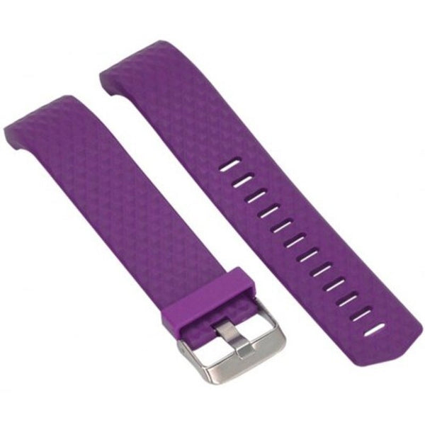 Silicone Rhombus Replacement Watch Strap Watchband For Fitbit Charge 2 Purple Watch Bands