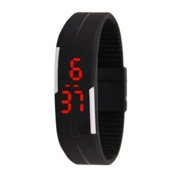 Veile Studios Silicone Rubber Gel Jelly Unisex Led Wrist Watch Bracelet Black Watches