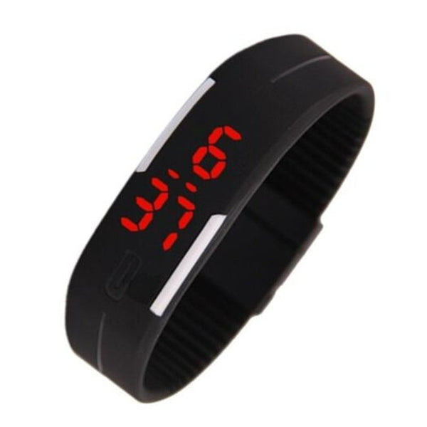 Veile Studios Silicone Rubber Gel Jelly Unisex Led Wrist Watch Bracelet Black Watches