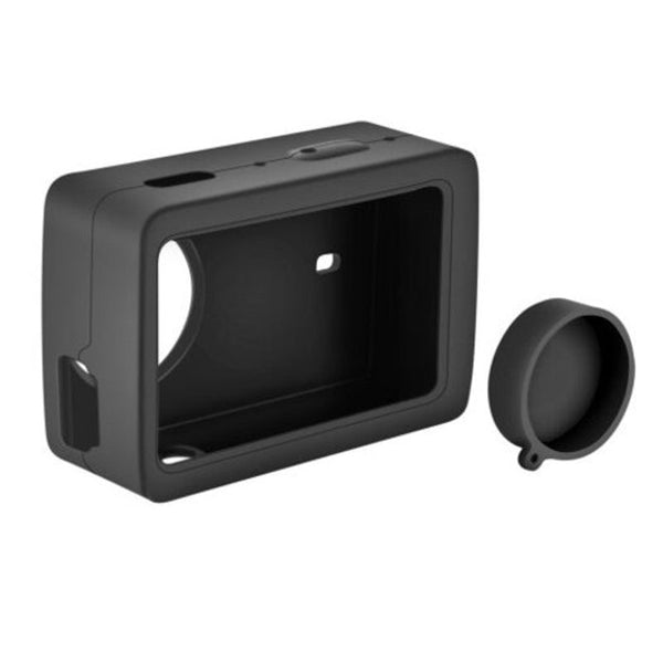 Silicone Rubber Protective Housing Case Lens Cap Cover For Yi 4K / Action Camera 2 Black