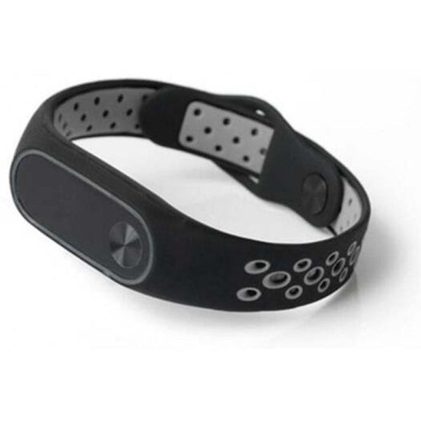 Silicone Smart Wrist Strap Wristband For Mi Band 2 Black And Grey