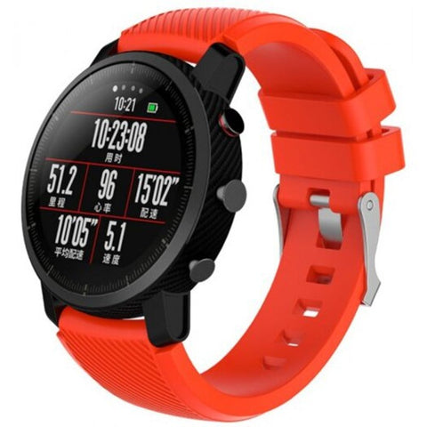 Silicone Solid Color Watch Strap For Amazfit 2 / 2S Red