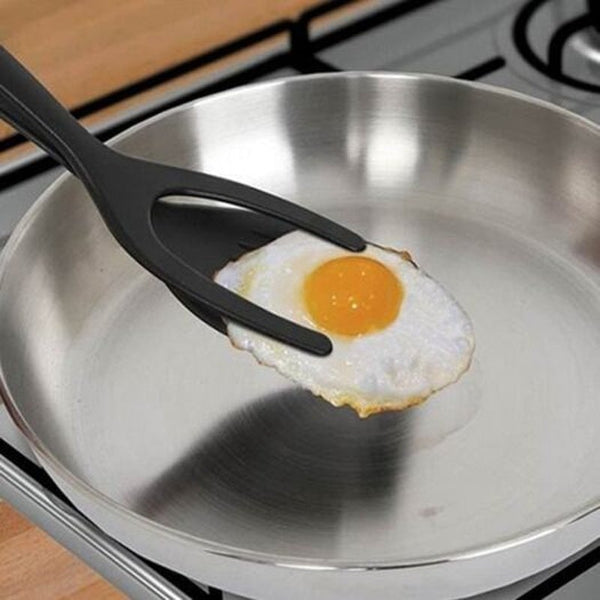 Silicone Spatula Two In One Pancake Toast Clip Black Spatulas