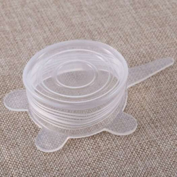 Silicone Stretch Lids 6Pcs / Pack Transparent Cling Film Foil & Food Wraps