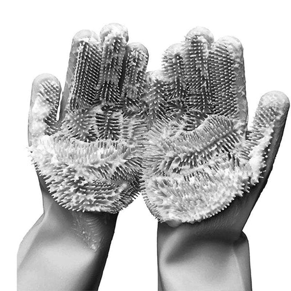 Rubber Gloves Magic Silicone Dishwashing Cleaning Household Brush Reusable Scrubber Cleaning Gloves