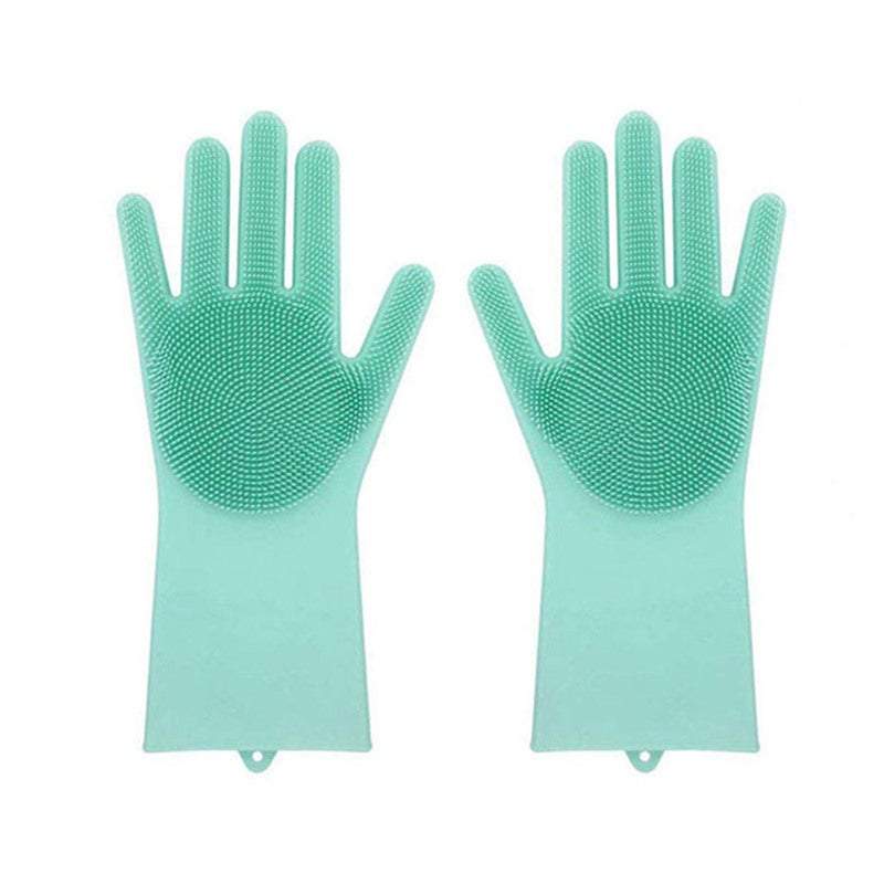 Rubber Gloves Magic Silicone Dishwashing Cleaning Household Brush Reusable Scrubber Cleaning Gloves