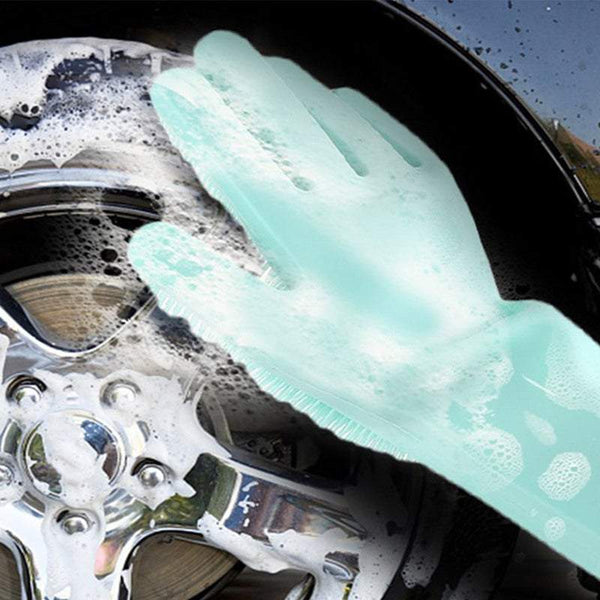 Rubber Gloves Magic Silicone Dishwashing Cleaning Household Brush Reusable Scrubber Cleaning Gloves