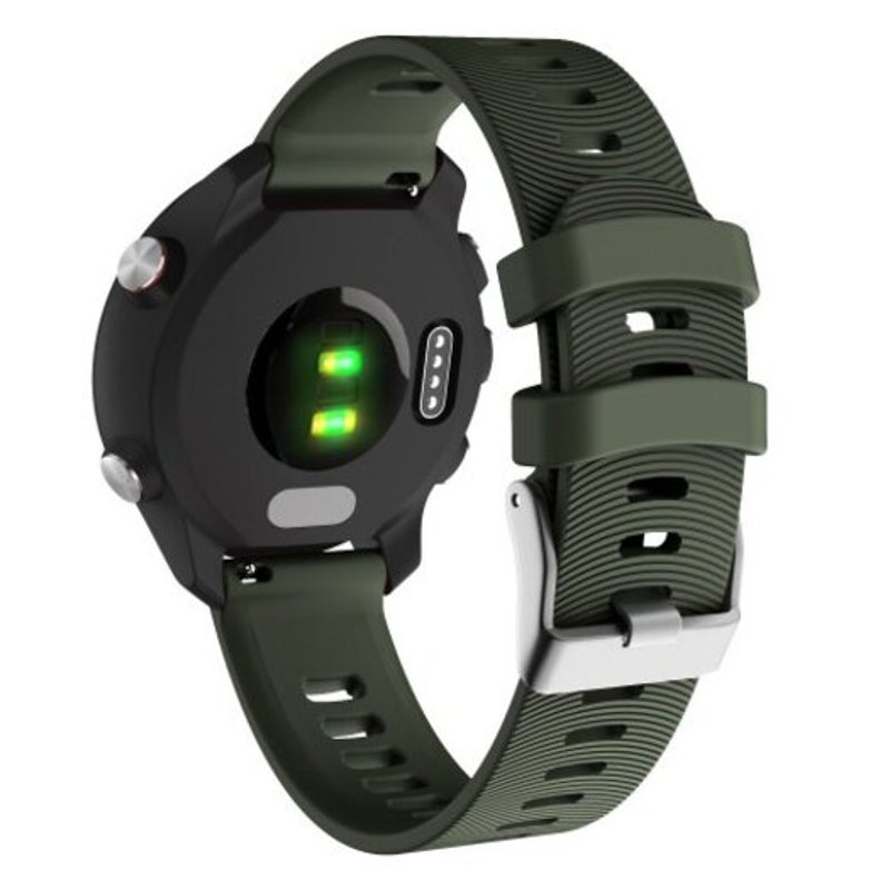 Watch Strap Garmin Forerunner 245/245M/Vivoactive3 Soft Silicone Band Army Green Watch Bands