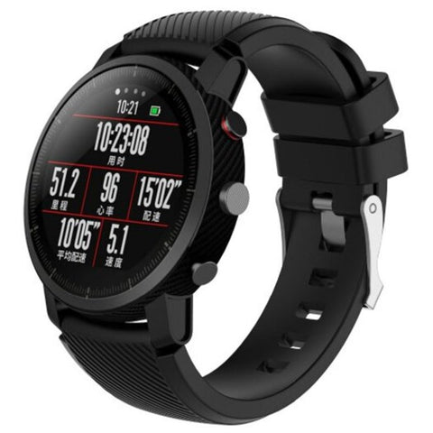 Silicone Watchband Strap For Amazfit Stratos 2 / 2S Black