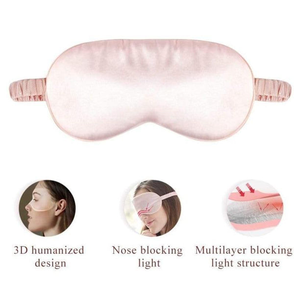 Black Or Pink Pure Silk Eye Mask Soft Sleeping Blindfold Sleep Masks
