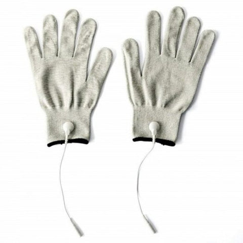 Silver Conductive Fiber Electrode Massage Gloves For Electrotherapy Therapy Compatible Other Massage
