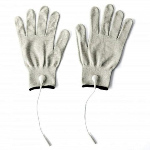 Silver Conductive Fiber Electrode Massage Gloves For Electrotherapy Therapy Compatible