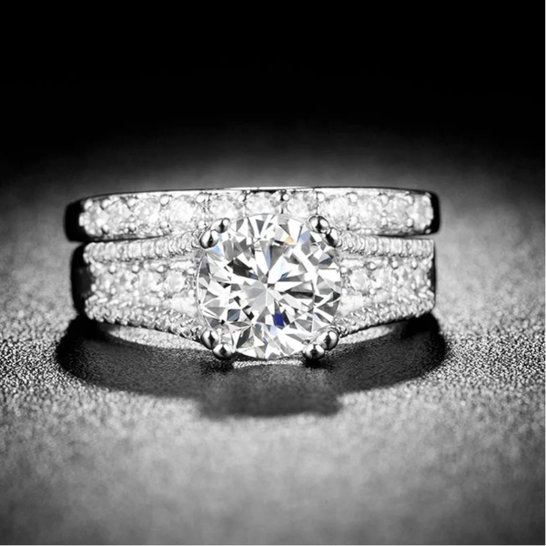 Veile Studios Gold Plated Silver Plated Couple Ring Wedding Engagement Jewelry Rings