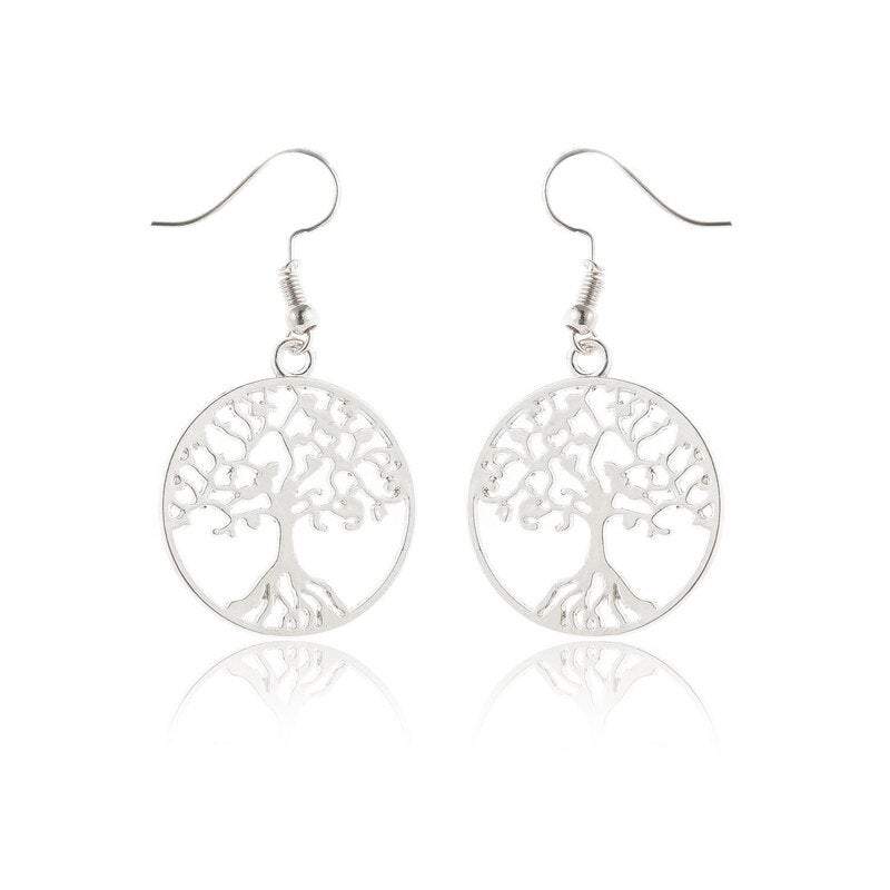 Veile Studios Silver Titanium Steel Life Tree Pop Jewellery Earrings
