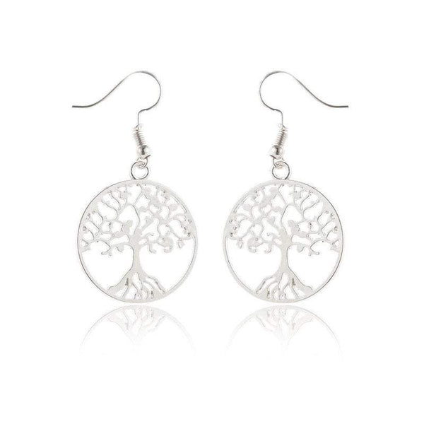 Veile Studios Silver Titanium Steel Life Tree Pop Jewellery Earrings