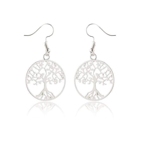 Veile Studios Silver Titanium Steel Life Tree Pop Jewellery Earrings