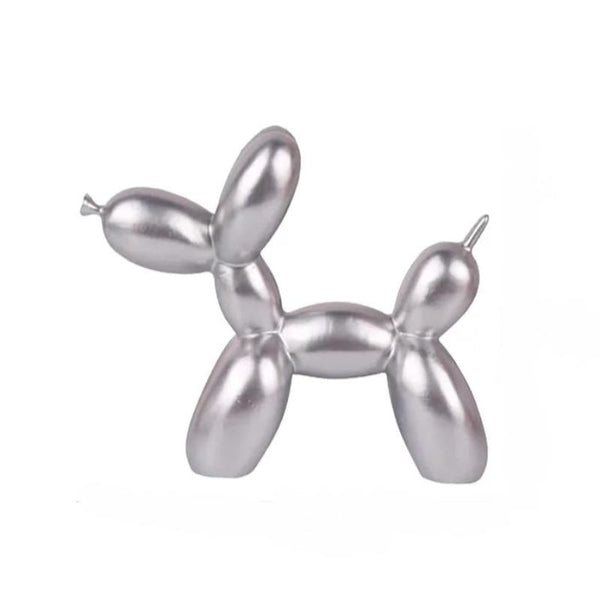 Home Figurine Nordic Balloon Dog Silver Resin For Living Room Decoration Accessories Sculptures & Figurines