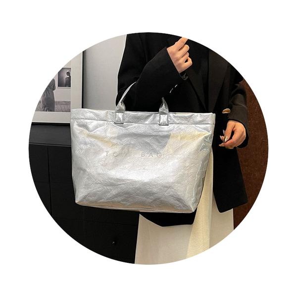 Pvc Tote With Dupont Lettering. Simple Transparent Large Capacity Handbag For Commuting Women. Women's Bags & Handbags