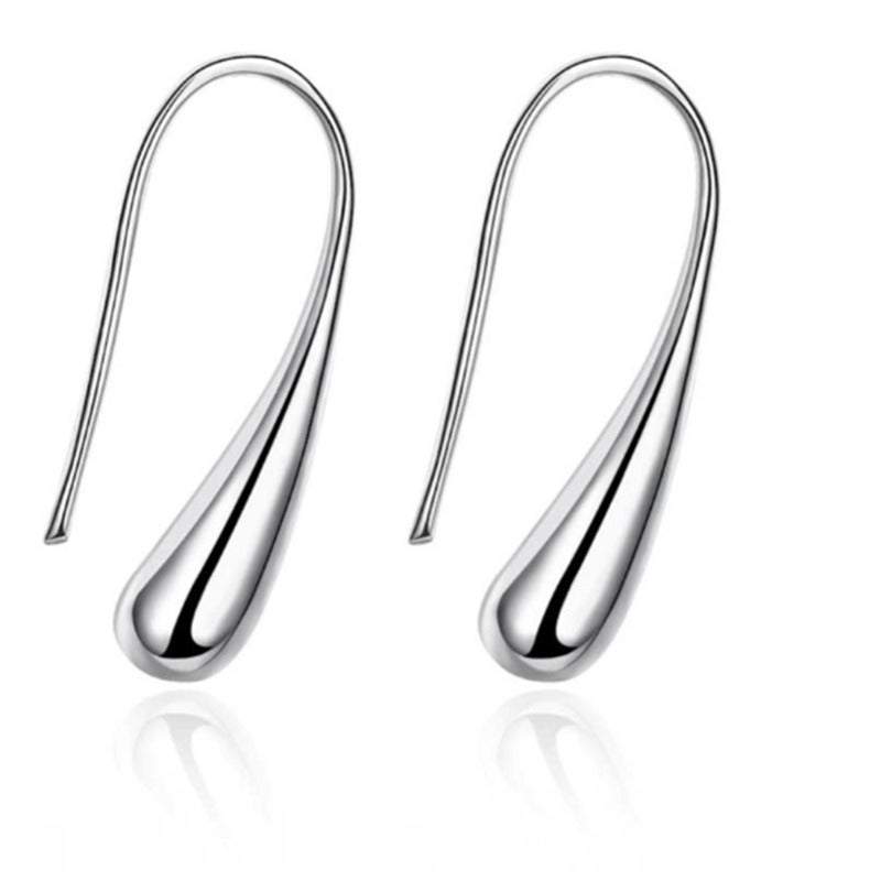 Veile Studios Simple Drop Hook Sterling Silver Tear Earrings