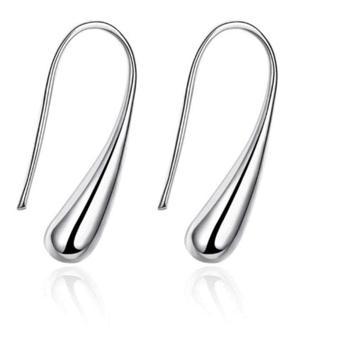 Earrings Simple Drop Hook Sterling Silver Tear