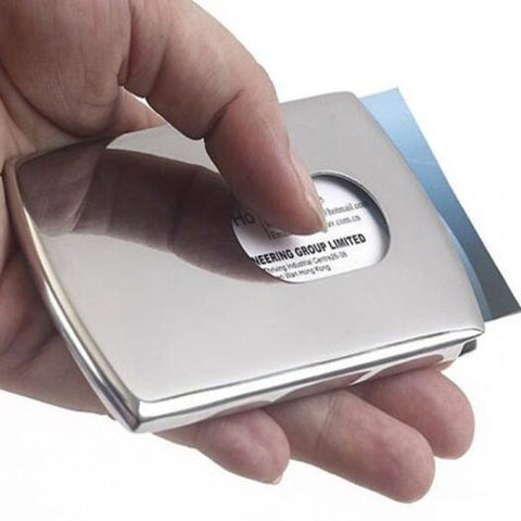 Simple Stainless Steel Card Case Silver