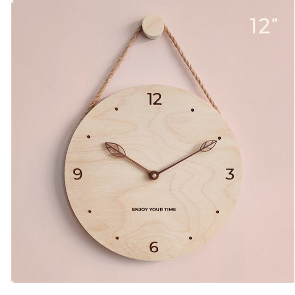 Simple Style 12Inches Hanging Rope Wall Clock Watch Living Room Office Cafe Decoration Art Large Wall Clocks