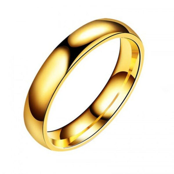 Veile Studios Simple Titanium Steel Cambered Surface Ring Stainless Glaze Gold Us 13 Rings