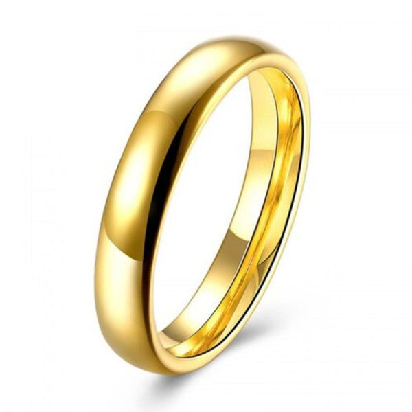 Simple Titanium Steel Cambered Surface Ring Stainless Glaze Gold Us 13