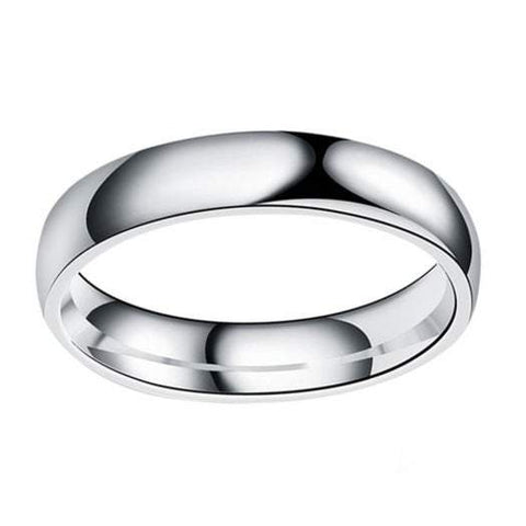 Rings Simple Titanium Steel Cambered Surface Stainless Glaze Silver Us 6