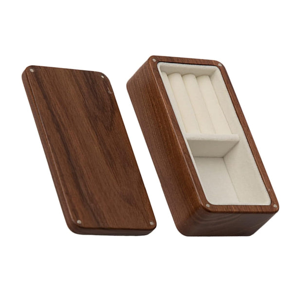Simple Multi Grid Solid Wood Jewelry Box Earrings Necklaces Rings Storage Wooden Jewellery Boxes
