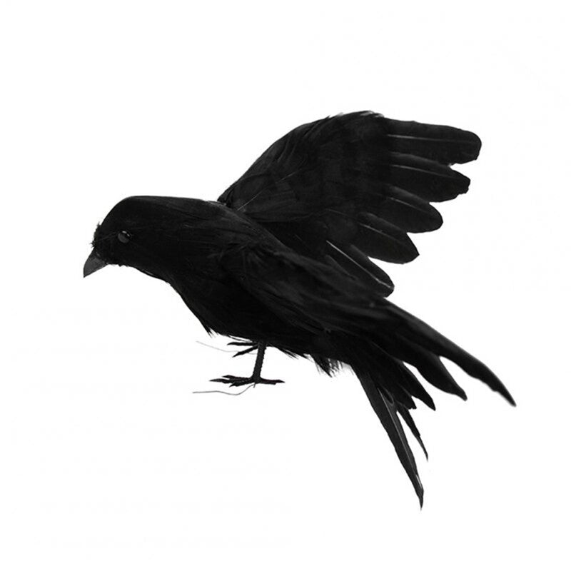 Simulate Black Crow Shape Decorative Prop For Halloween Party Decorations