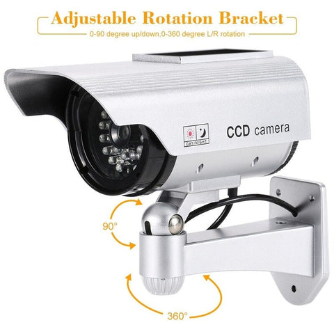 Simulation Camera Solar Powered Fake Dummy Rainproof Security System With Led Light For Indoor Outdoor Use Dummy Cameras