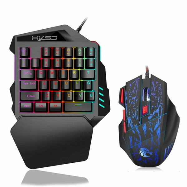 Keyboard & Mouse Bundles Single Hand One Handed Gaming Keyboard 35 Keys Rgb Backlit Portable Mini Keypad Mouse Set For Pc Ps4 Xbox Gamer Pubg