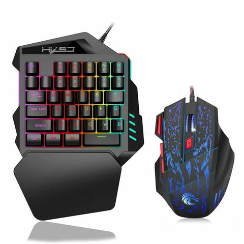 Keyboard & Mouse Bundles Single Hand One Handed Gaming Keyboard 35 Keys Rgb Backlit Portable Mini Keypad Mouse Set For Pc Ps4 Xbox Gamer Pubg
