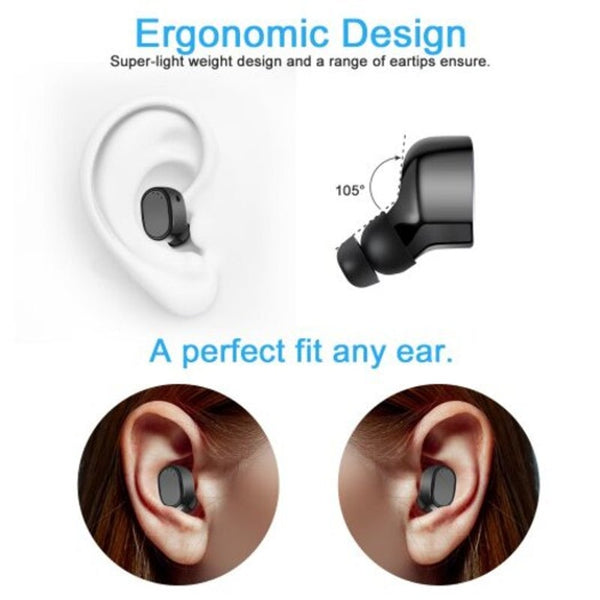 Earbuds Single Mini Bluetooth Earbud Invisible Wireless Earpiece Sport Headphone With Mic Usb Charging Black