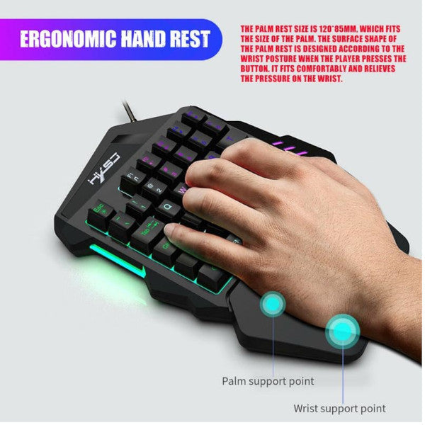 Keyboard & Mouse Bundles Single Hand One Handed Gaming Keyboard 35 Keys Rgb Backlit Portable Mini Keypad Mouse Set For Pc Ps4 Xbox Gamer Pubg