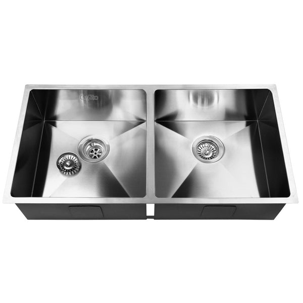 Cefito 86.5Cm X 44Cm Stainless Steel Kitchen Sink Under/Top/Flush Mount Silver Kitchen Sinks
