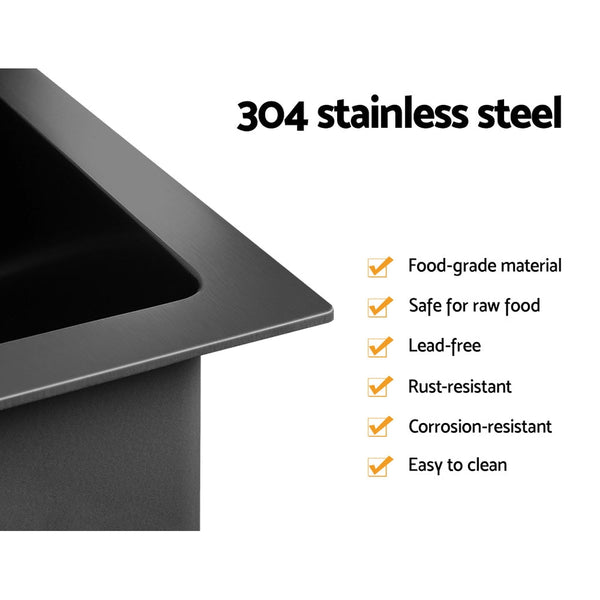 Cefito 30Cm X 45Cm Stainless Steel Kitchen Sink Under/Top/Flush Mount Black Kitchen Sinks
