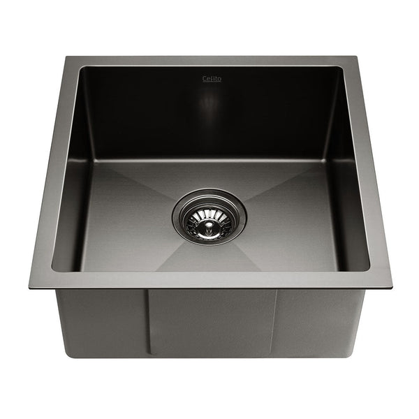 Cefito 44Cm X Stainless Steel Kitchen Sink Under/Top/Flush Mount Black Kitchen Sinks