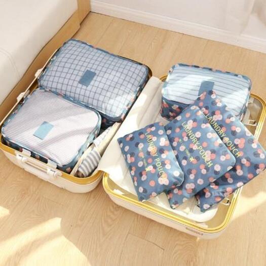Packing Organisers Six Piece Set Of Luggage Storage Bags Travel Accessories