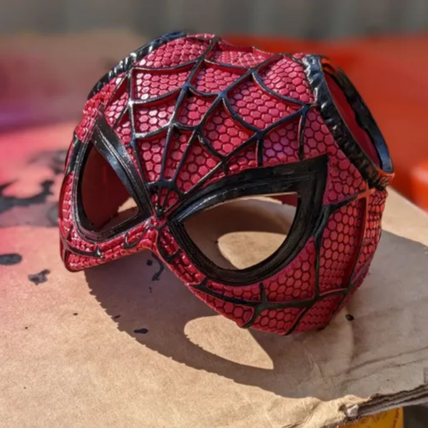 Elosung Size M Black And Red Stitching Diy 3D Printed Spider Man Cat Mask Mini Decorative Half Face For Pets Dog Clothing & Shoes