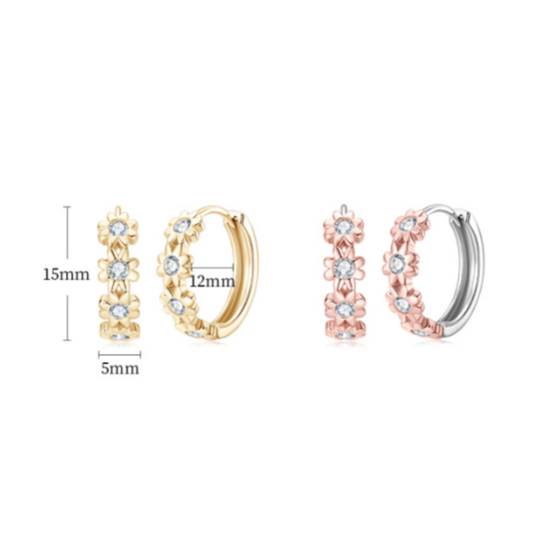 Daisy Flower Moissanite Earrings