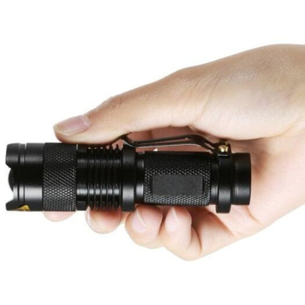Flashlights Sk68 Cree Q5 350Lm Zoomable Led Flashlight Black