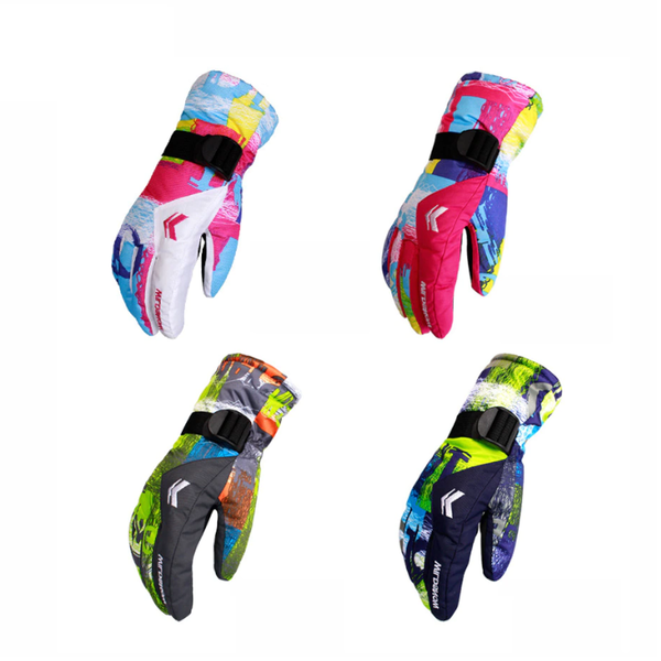 Ski 100 Waterproof Warm Snow Blue Gloves