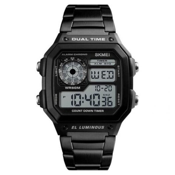 Veile Studios Skmei 1335 Male Business Table Outdoor Sports Personality Square Digital Display Electric Watch Black Watches