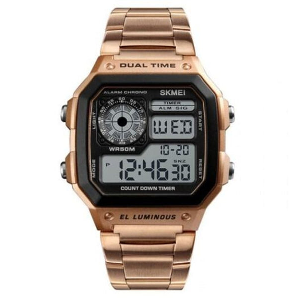 Veile Studios Skmei 1335 Male Business Table Outdoor Sports Personality Square Digital Display Electric Watch Black Watches