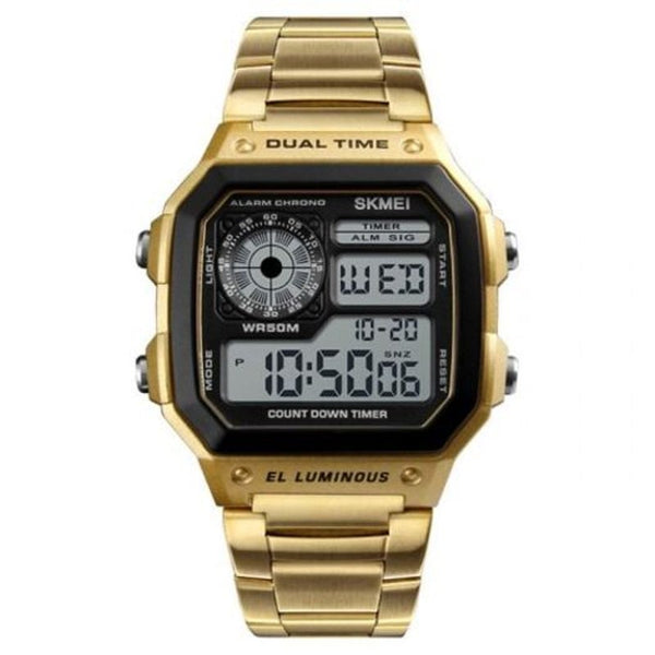 Veile Studios Skmei 1335 Male Business Table Outdoor Sports Personality Square Digital Display Electric Watch Black Watches