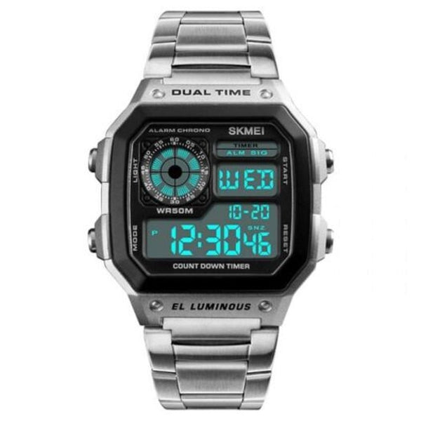Veile Studios Skmei 1335 Male Business Table Outdoor Sports Personality Square Digital Display Electric Watch Black Watches