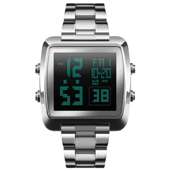 Veile Studios Skmei Dual Time Sports Business Men's Watch Silver Watches